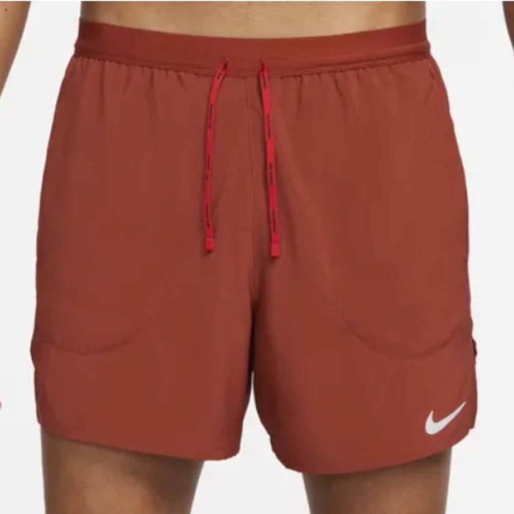 Nike Flex Stride Mens 5" Brief Liner Running Gym Training Shorts Orange Large